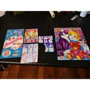 Vintage Lisa Frank Purrfect Playtime Kittens 2 Pocket Folder Scentsation Sticker
